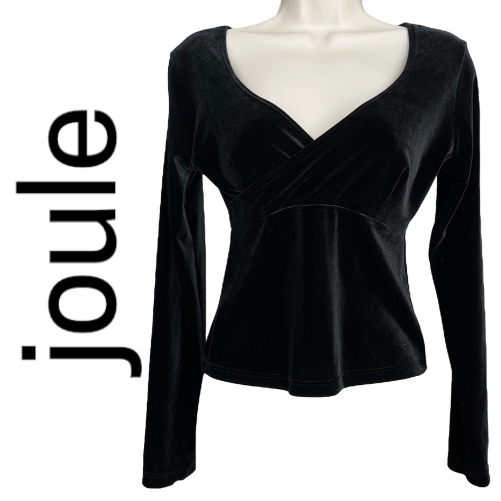 Black Velvet Heart V-neck Top | Sz S - Picture 4 of 15